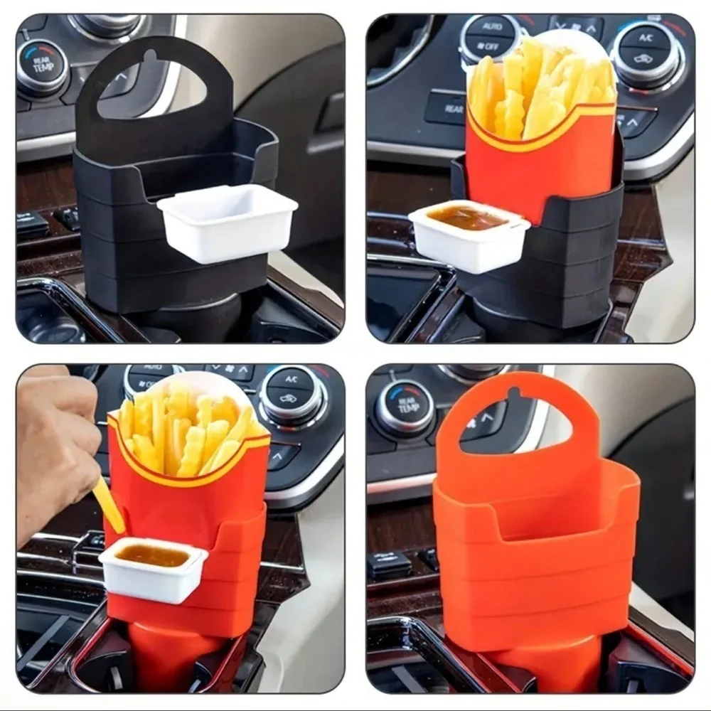On the go French fry cup holder with sauce holder NWT
